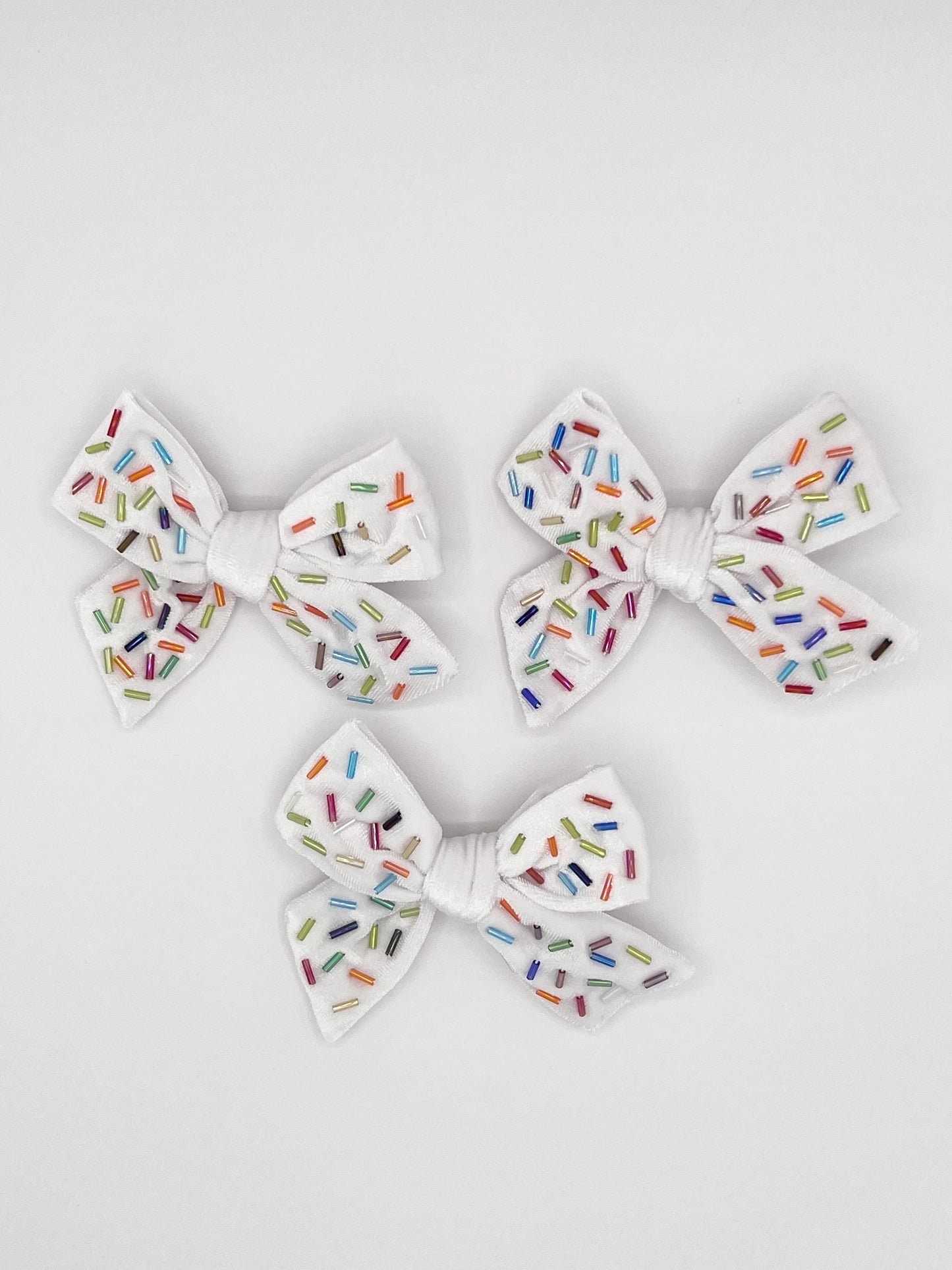 White Velvet Sprinkle Bow