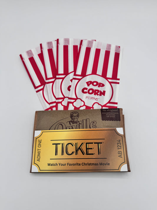 Movie Ticket and Popcorn